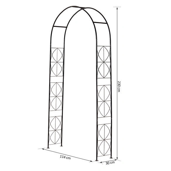 Rosenbogen, BxHxT: 114 x 230 x 30 cm cm, Metall