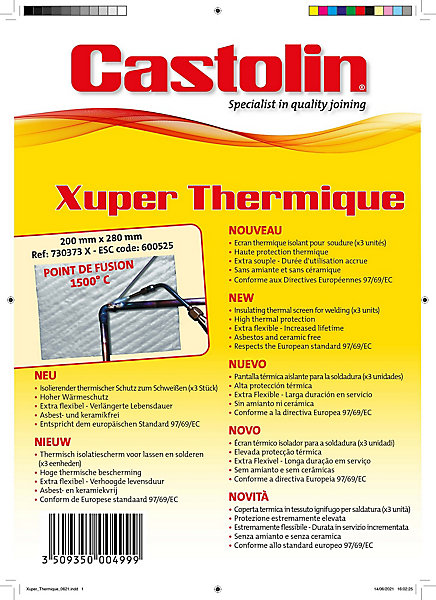 écran thermique de soudage Castolin sans amiante L.28 x l.20 cm