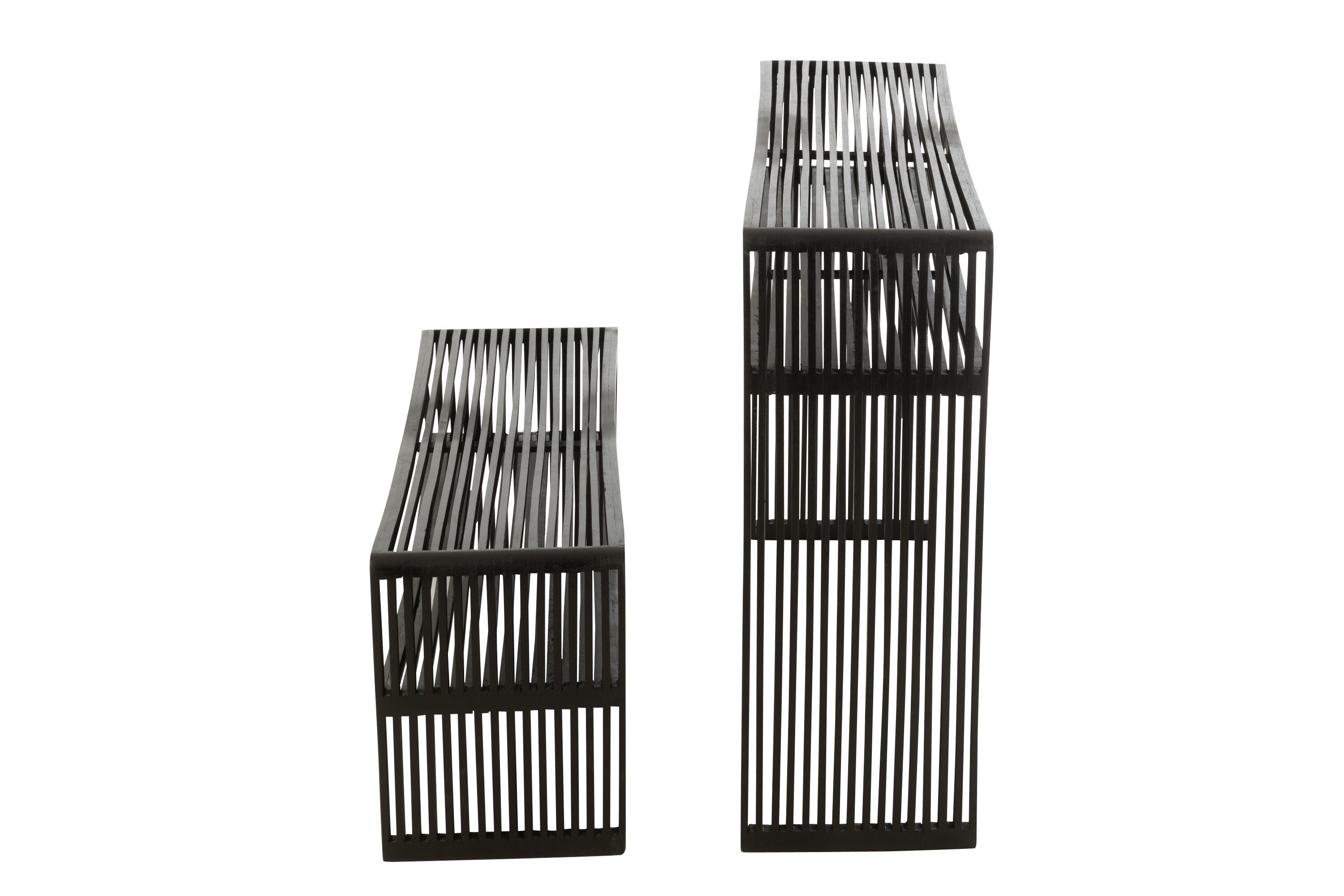 J-Line console Met Schap - hout - zwart - 2 stuks