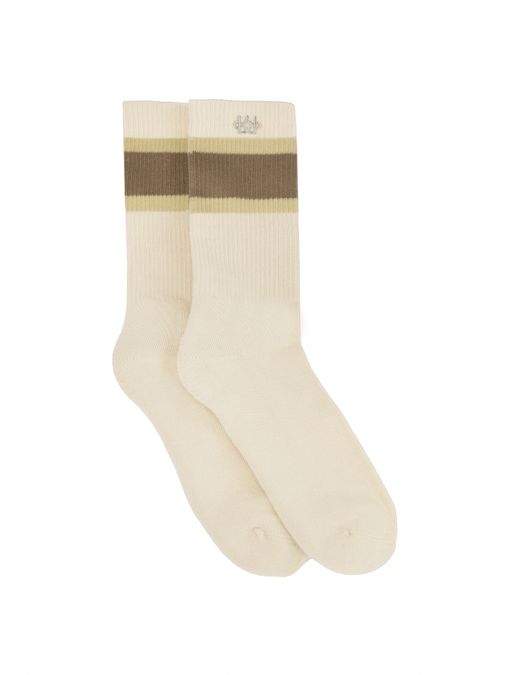 Cream socks with decorative belt