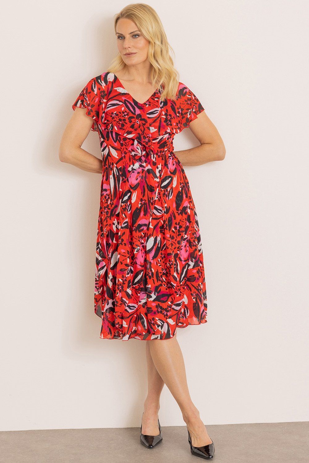 Klass. Floral Print Layered Dress