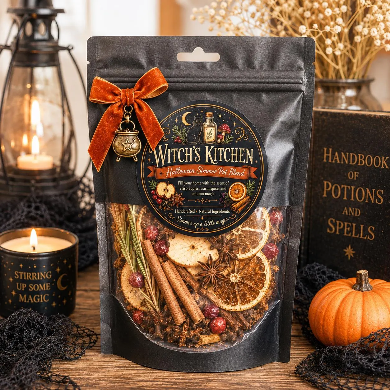 Halloween Simmer Pot Kit | Witch's Kitchen Botanical Blend | Fall Simmer Pot Gift | Stovetop Potpourri | Spooky Gift |Autumn Decor|Simmering