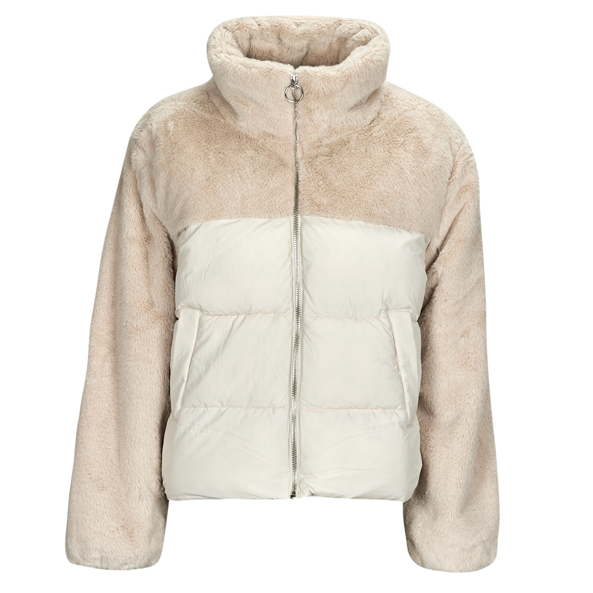 Only - ONLWANJA FUR PUFFER MIX JACKET CC OTW - Beige
