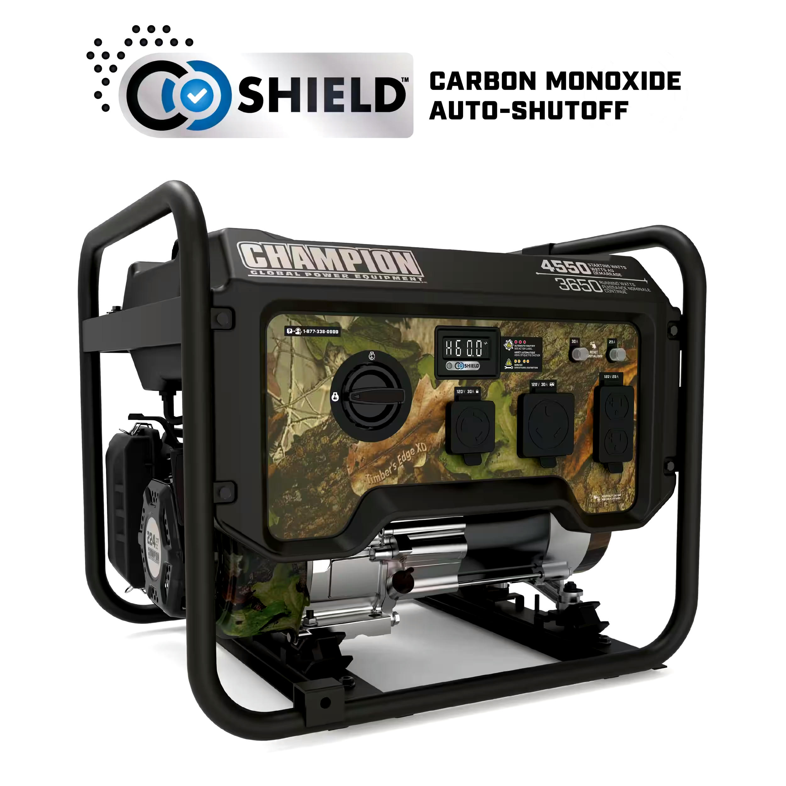 Champion 3650W/4550W Camouflage Portable Generator with CO Shield™