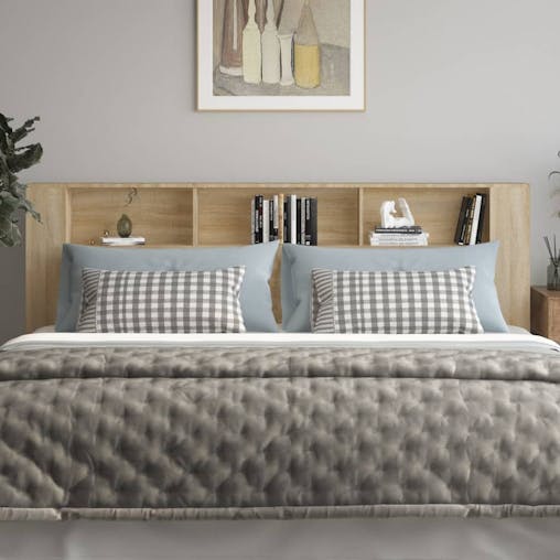NNEVL Headboard Cabinet Sonoma Oak 220x18.5x104.5 cm