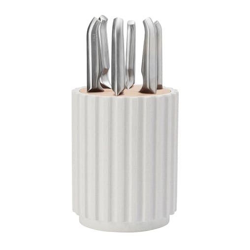 Furi Pro Radial 7pc Knife Block Set Snow Terrazzo 7 Piece