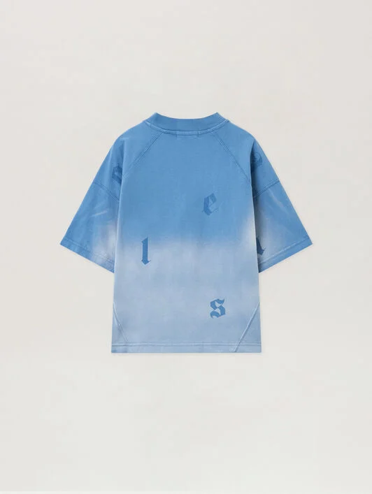 Washed Gradient Letters T-Shirt