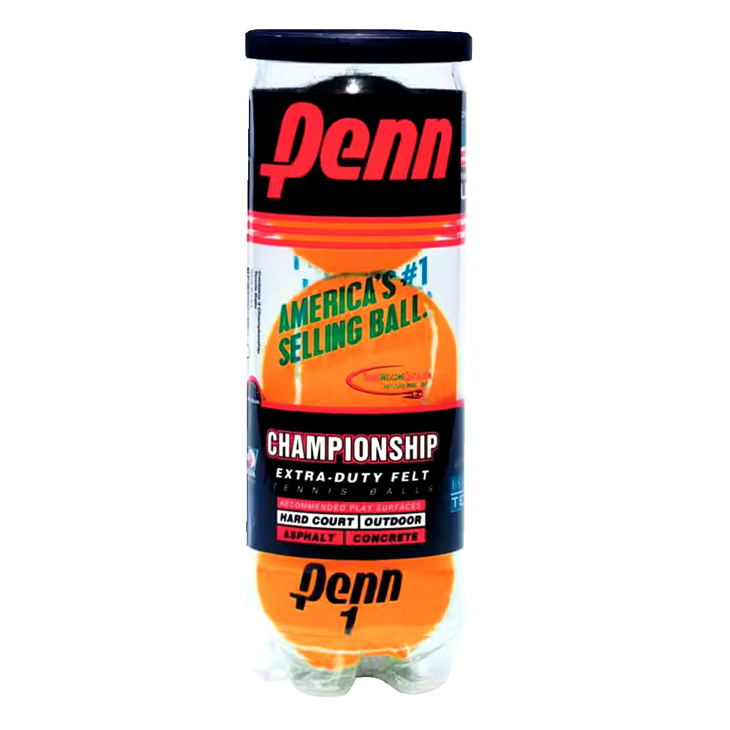 Penn Championship Extra-Duty Outdoor Hard Court Tennis Balls, Orange, 3-pk