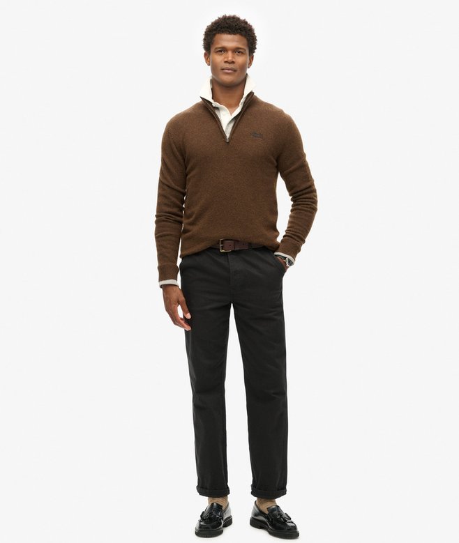 Essential Embroidered Knitted Half Zip Jumper
