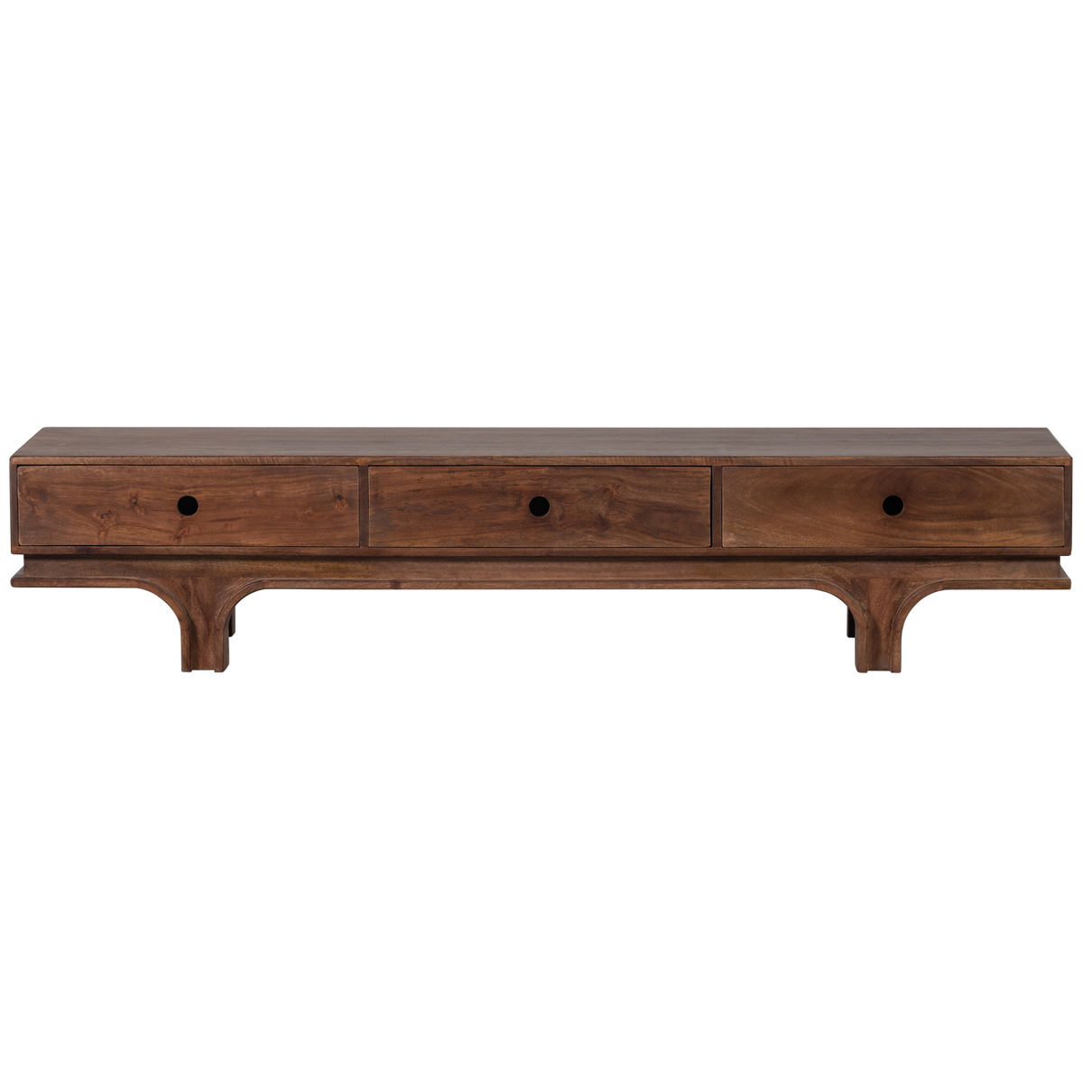 WOOOD tv-meubel 3 lades Staes - Mangohout - Walnoot - 37x180x45