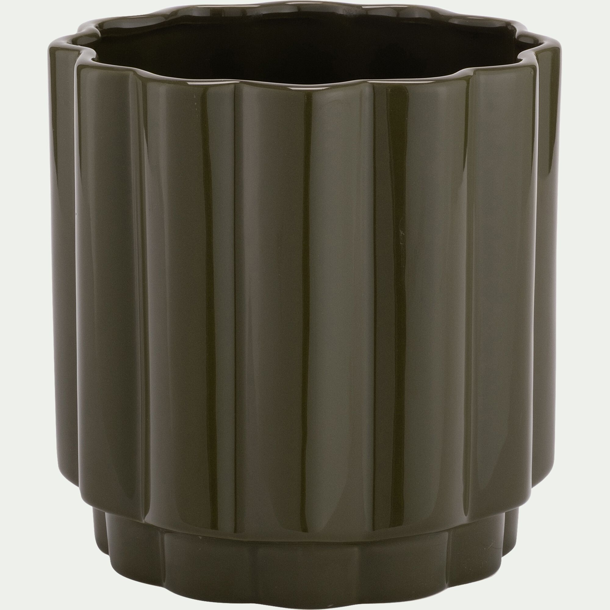 SOREN - Cache-pot en dolomite D19,5xH20,5cm - vert