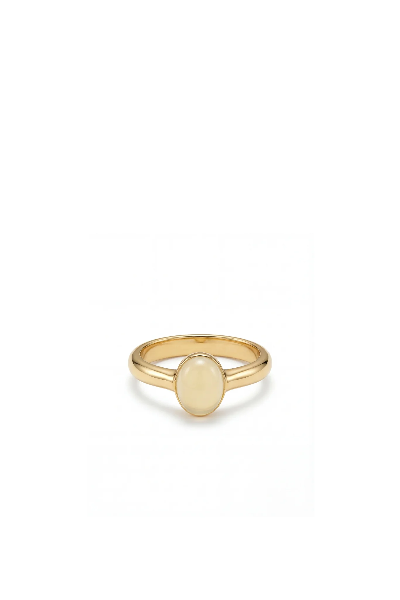 Halo — White Chalcedony Cabochon Ring