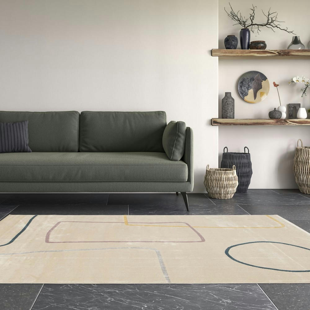 CARLA - Tapis contemporain à motif géométrique multicolore 160x230 cm