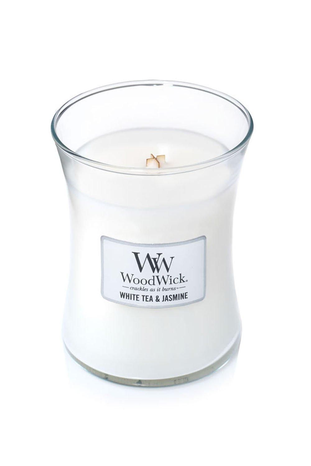 Woodwick White Tea And Jasmine Medium Candle