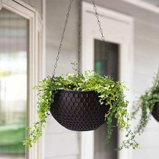 SOGA 16" Coffee Hanging Planter - Indoor Outdoor Pot with Drainage