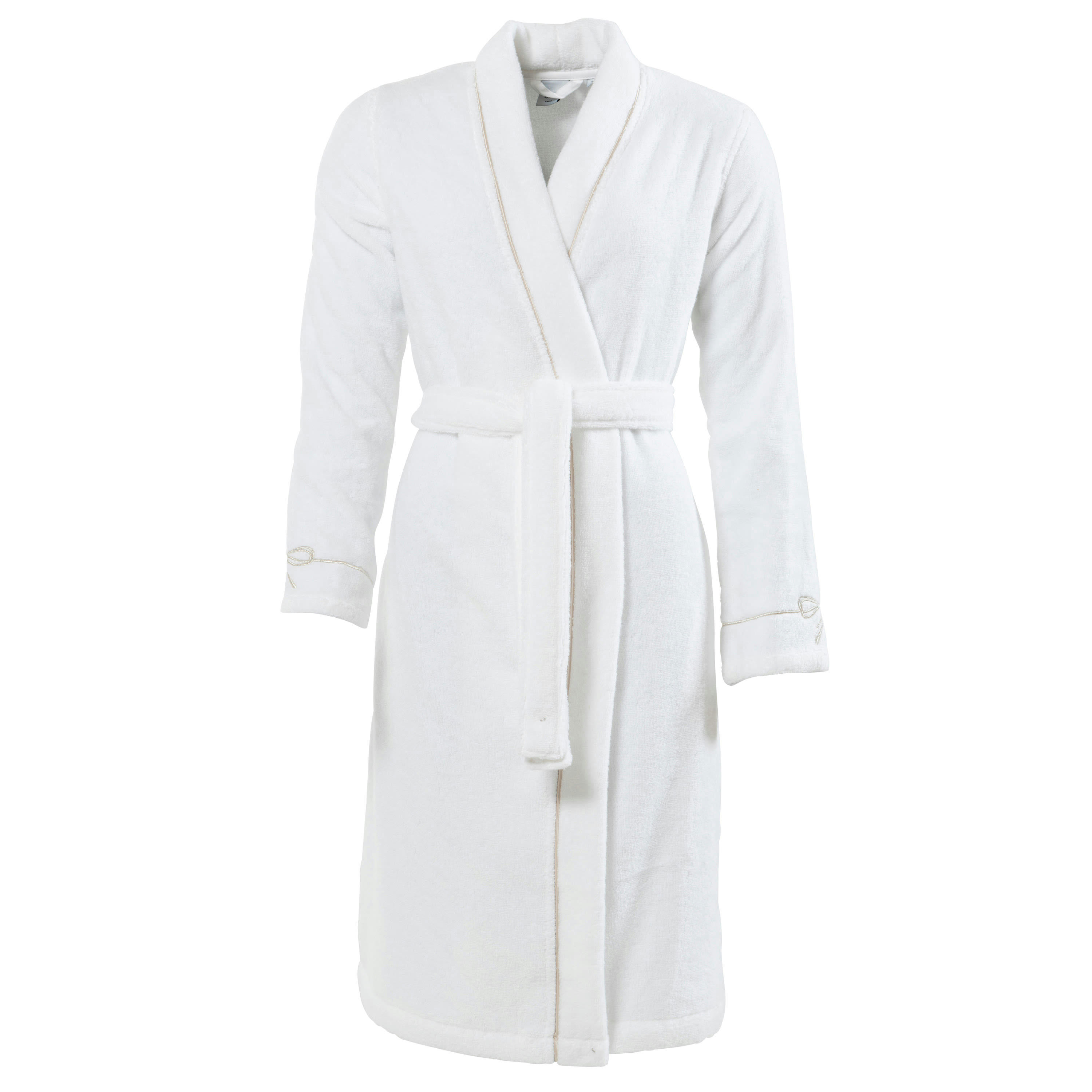 PAMPA 2 - Peignoir femme coton col kimono blanc