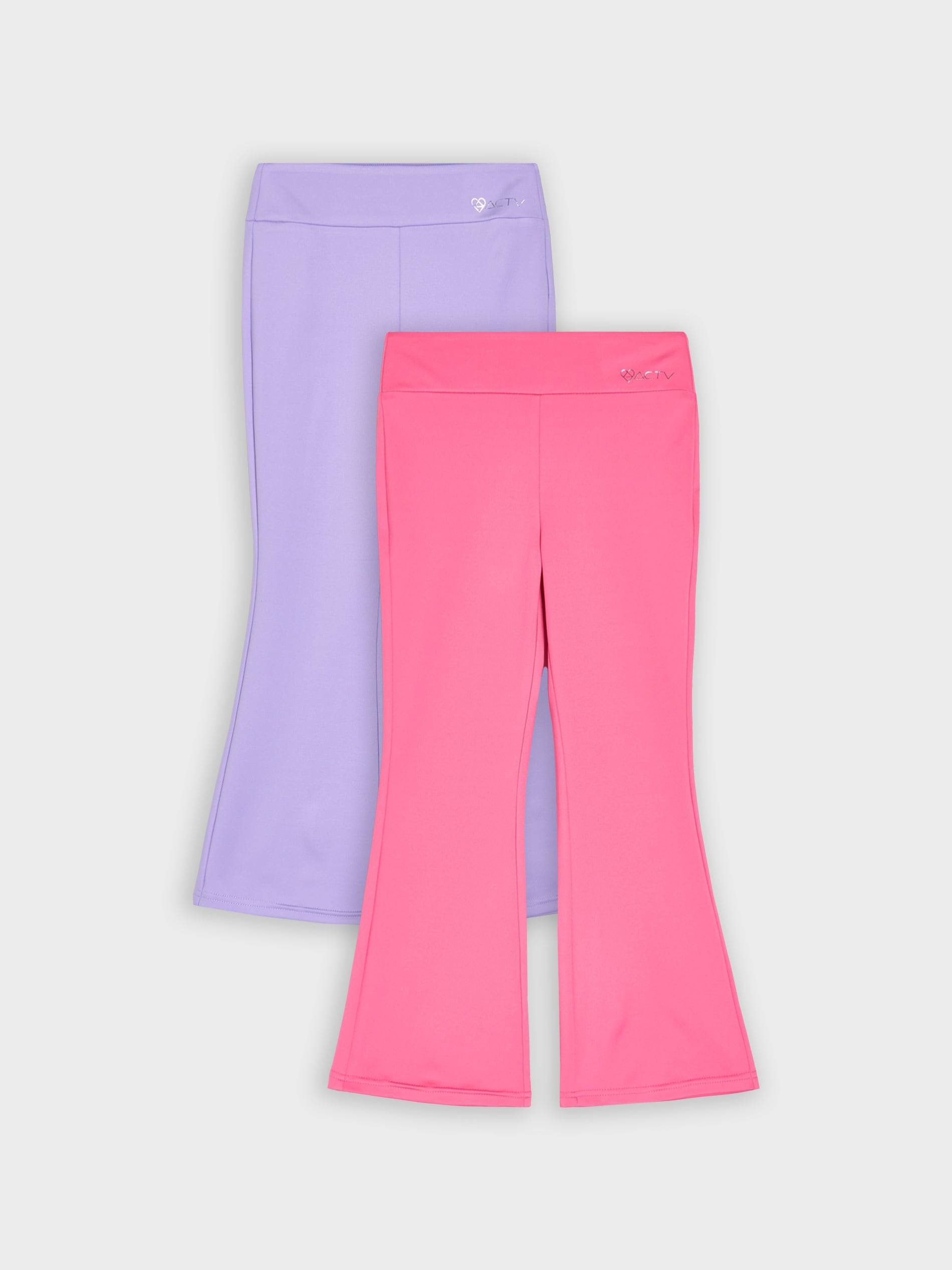 Sportowe spodnie flare z szerokim pasem w talii 2 pack Active
