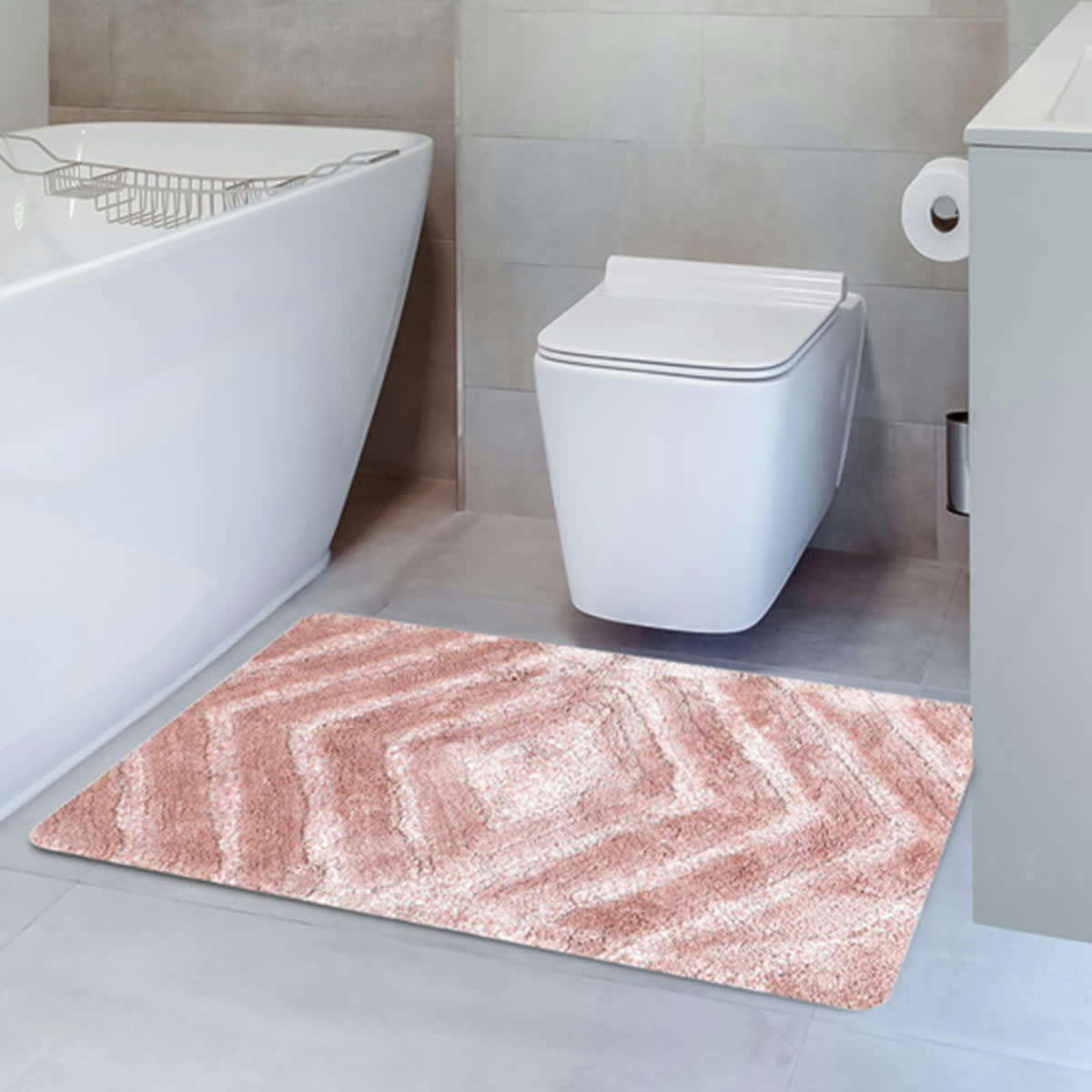 SAGO - Tapis de bain et descente de lit  nude 60x100 cm