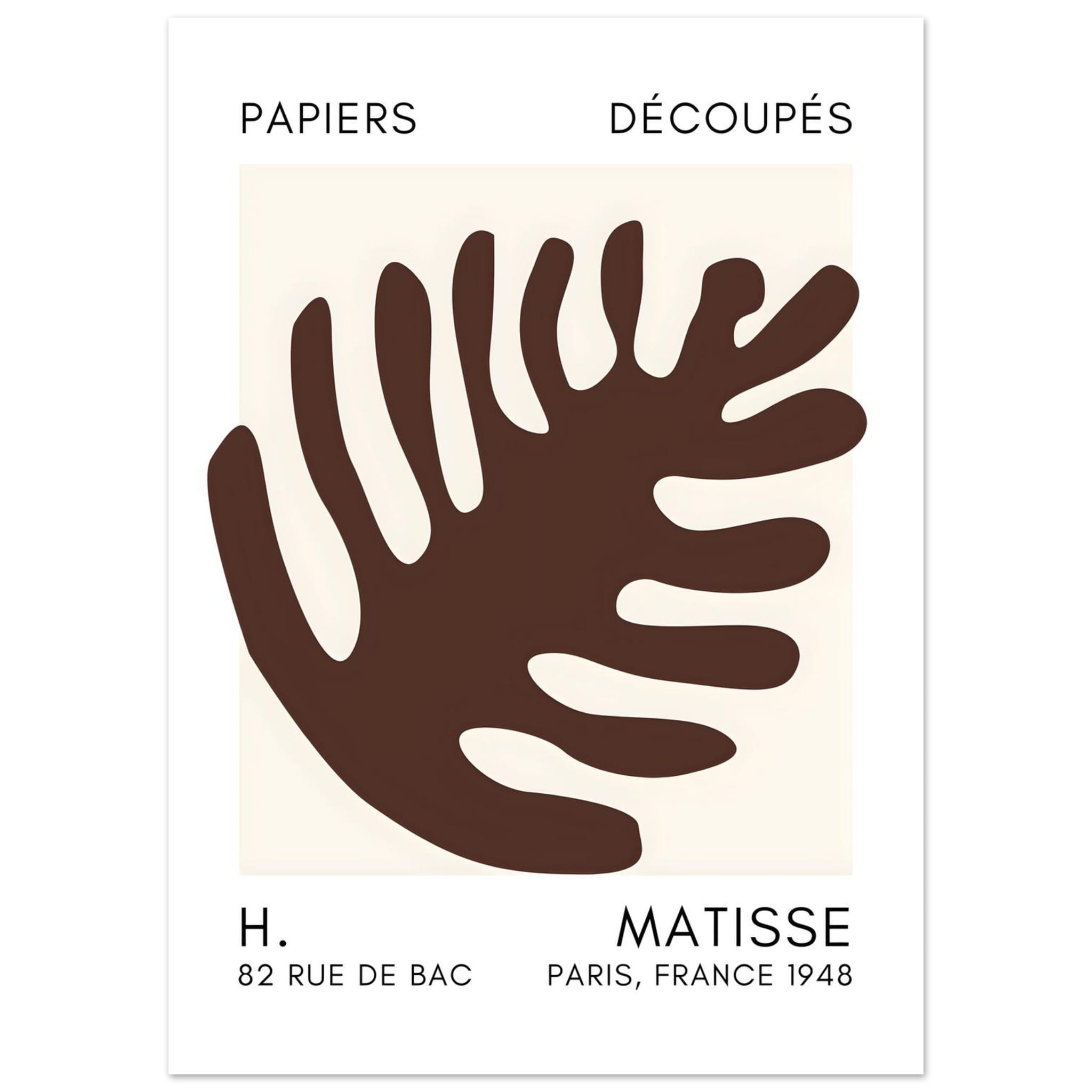 Artfulprints Poster Matisse – Coral bloom brown  - 50x70 cm - Bruin