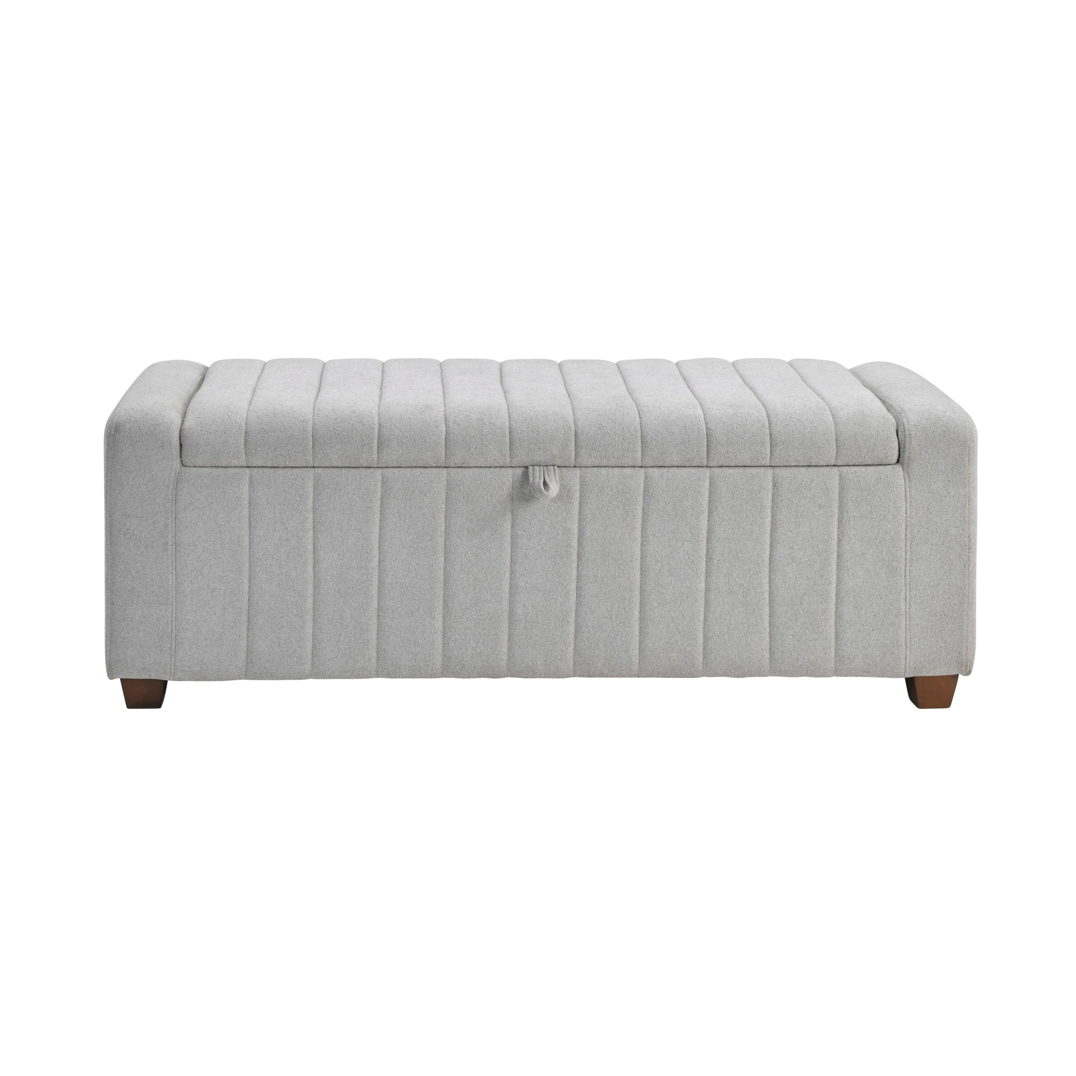Farmhouse Style Fabric Solid Wood Storage Bench with Flip Top