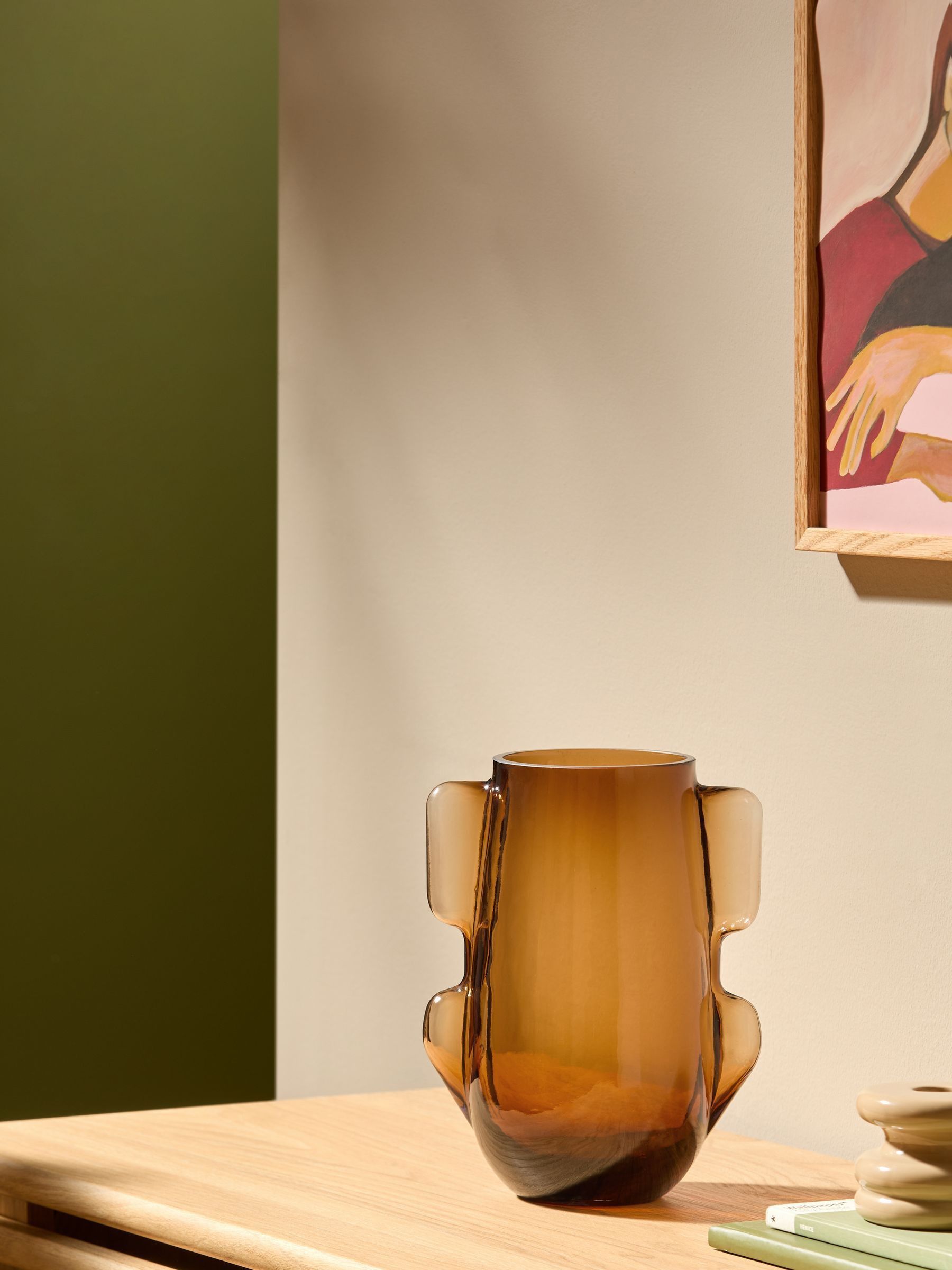 Mira Glass Vase in Brown