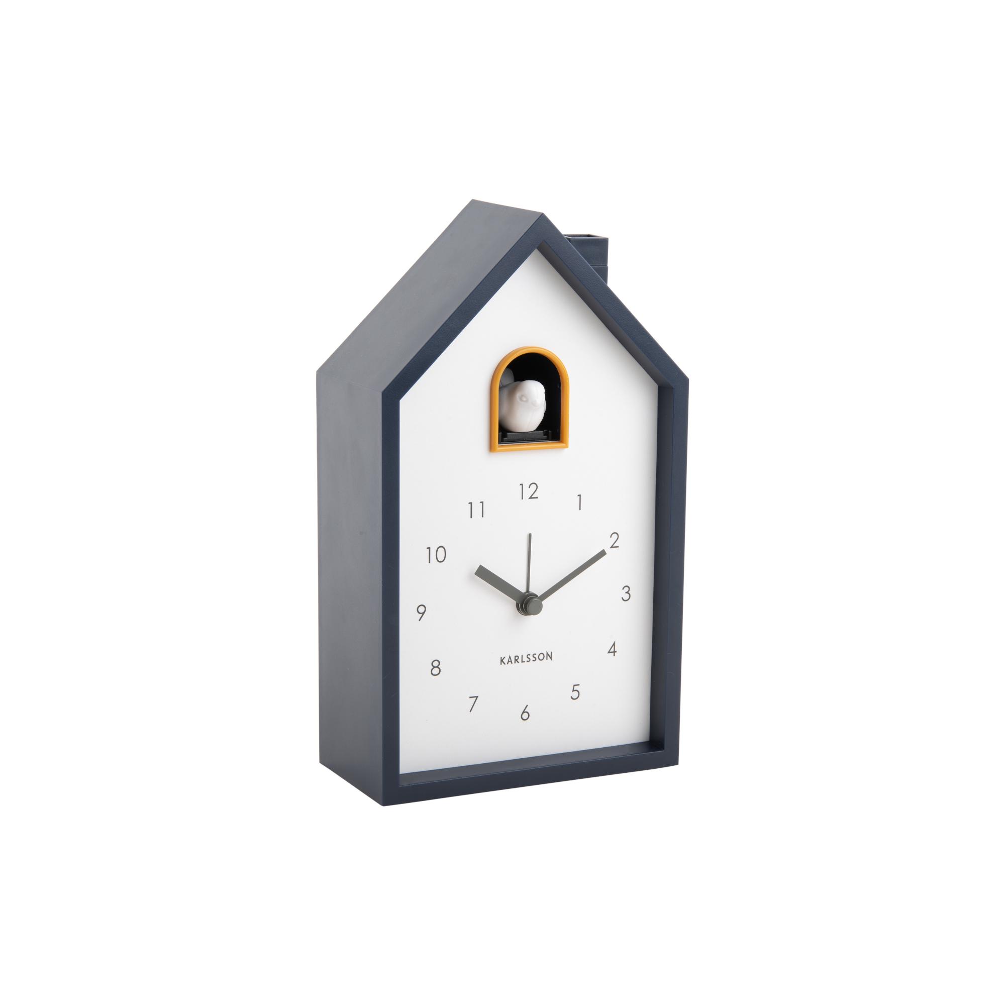 Karlsson wekker Modern Cuckoo - blauw - 12x6x20cm