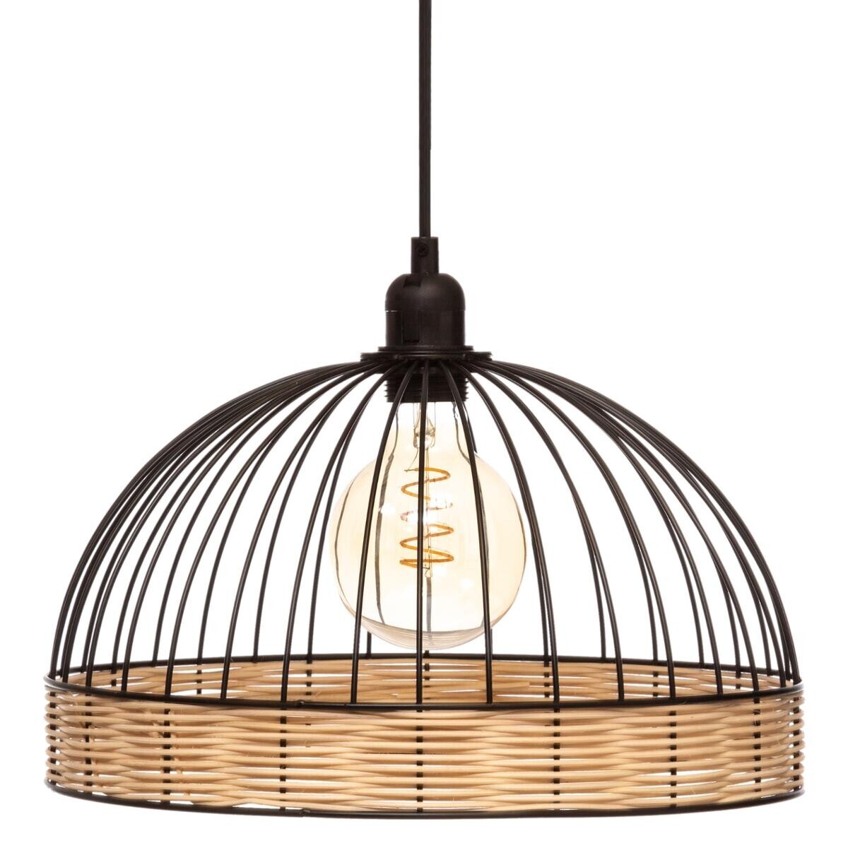 Wire suspension lamp "Suwa" Black metal, D.35 cm