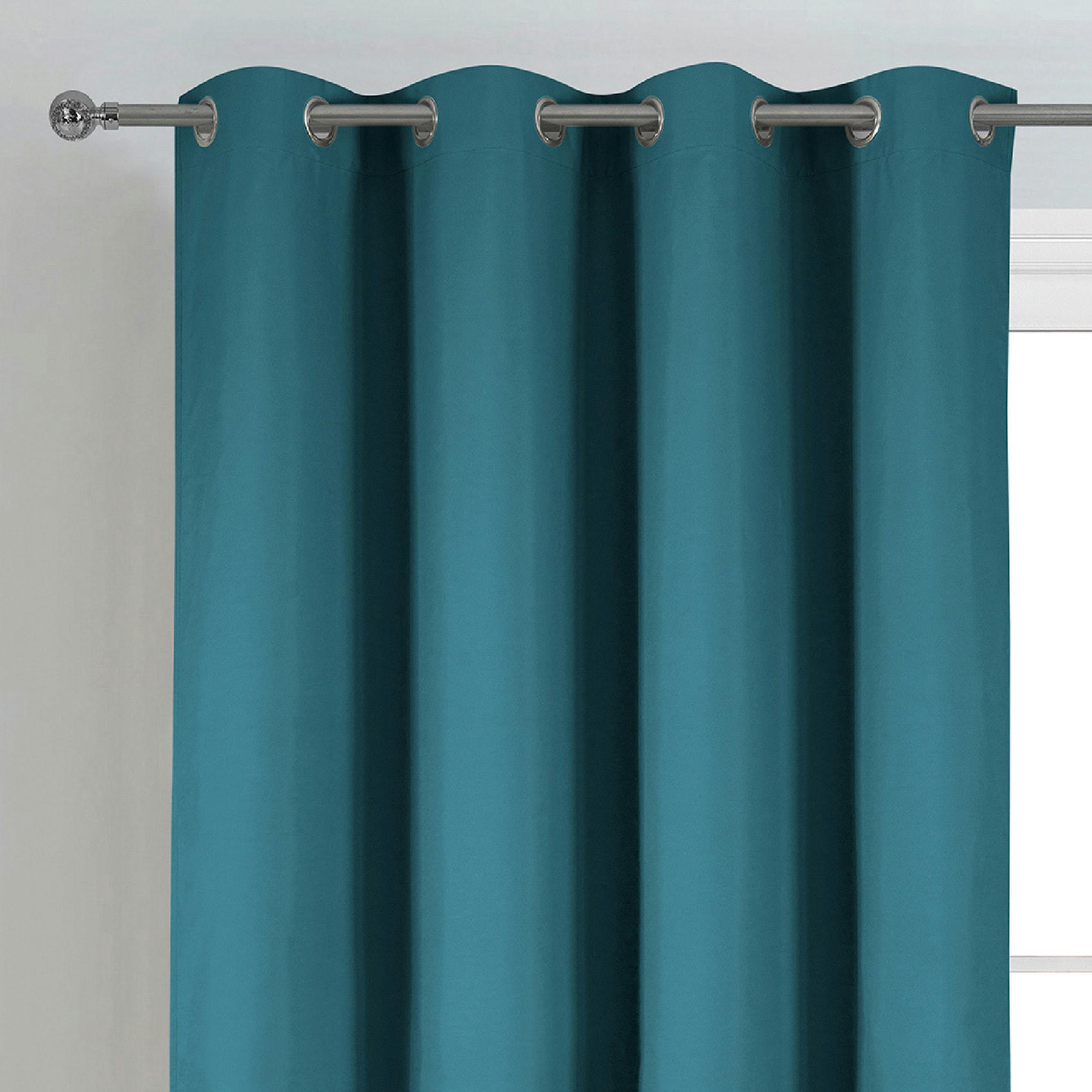 - Rideau déco uni occultant et thermique bleu