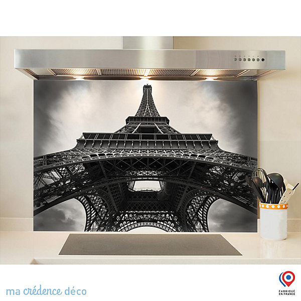 Crédence cuisine fond de hotte Tour-Eiffel - L Alu composite x H 60 cm - MaCrédenceDéco