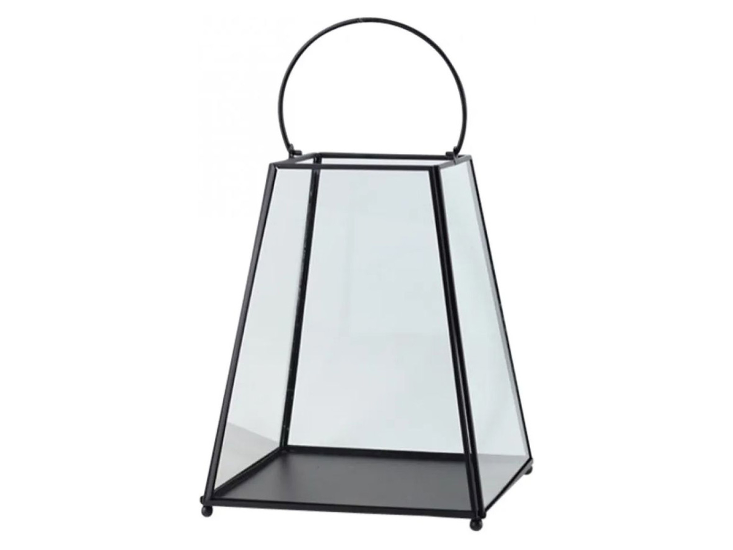 Lampion metalowy stożkowy 26,5 cm czarny
