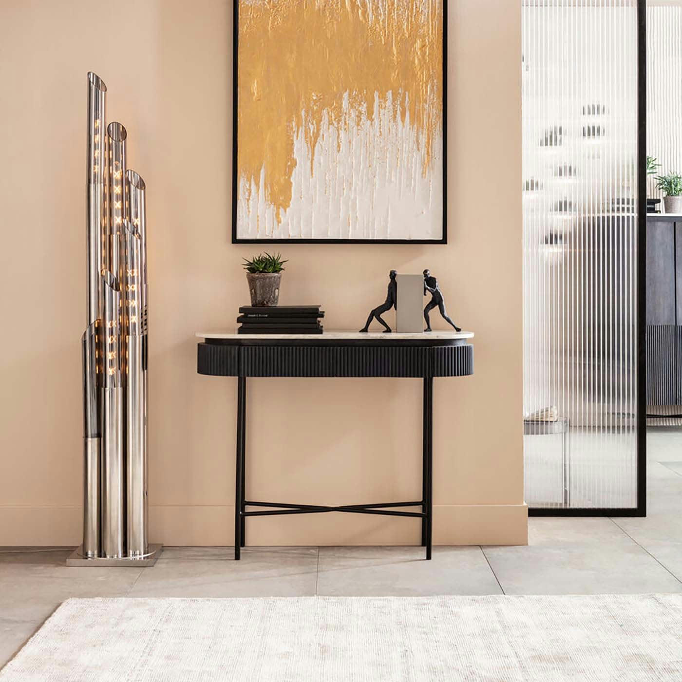 OPPOSE - Statuette hommes lutte en polyrésine bleue et blanche 23x38