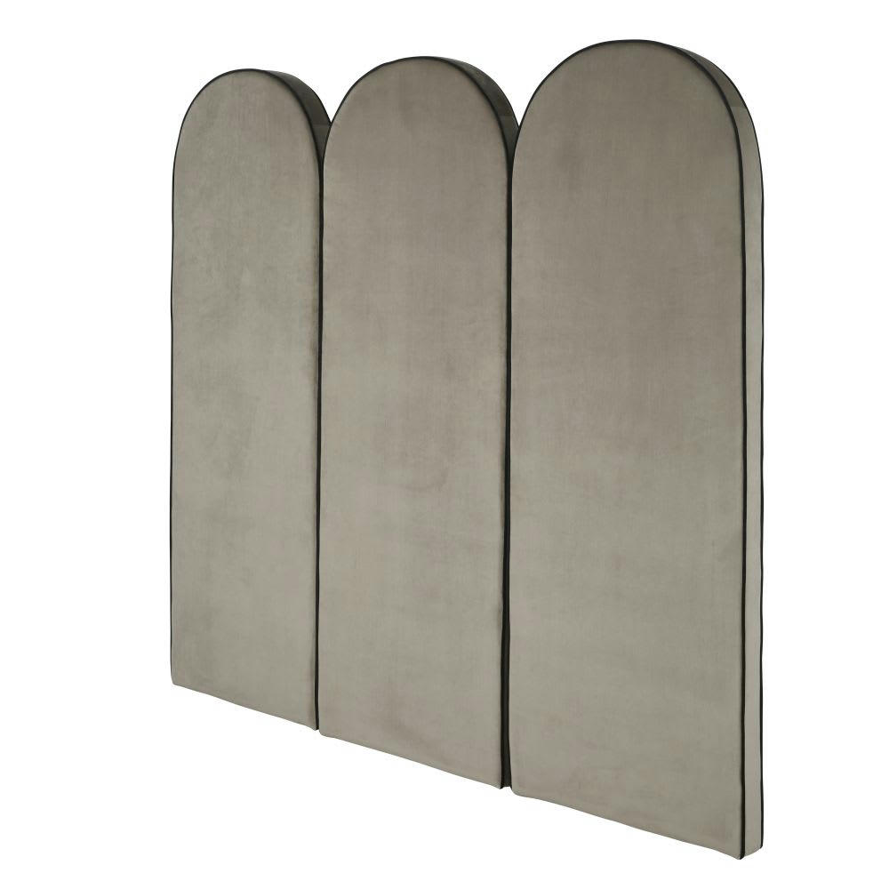 Hackney Business - Tête de lit modulable professionnelle en velours gris 60x170