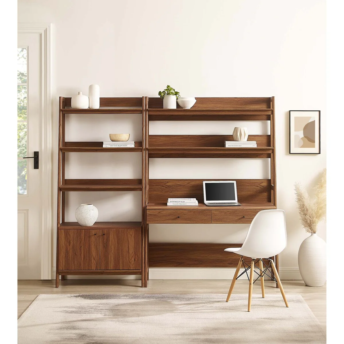 Bixby 2-Piece Wood Office Desk and Bookshelf