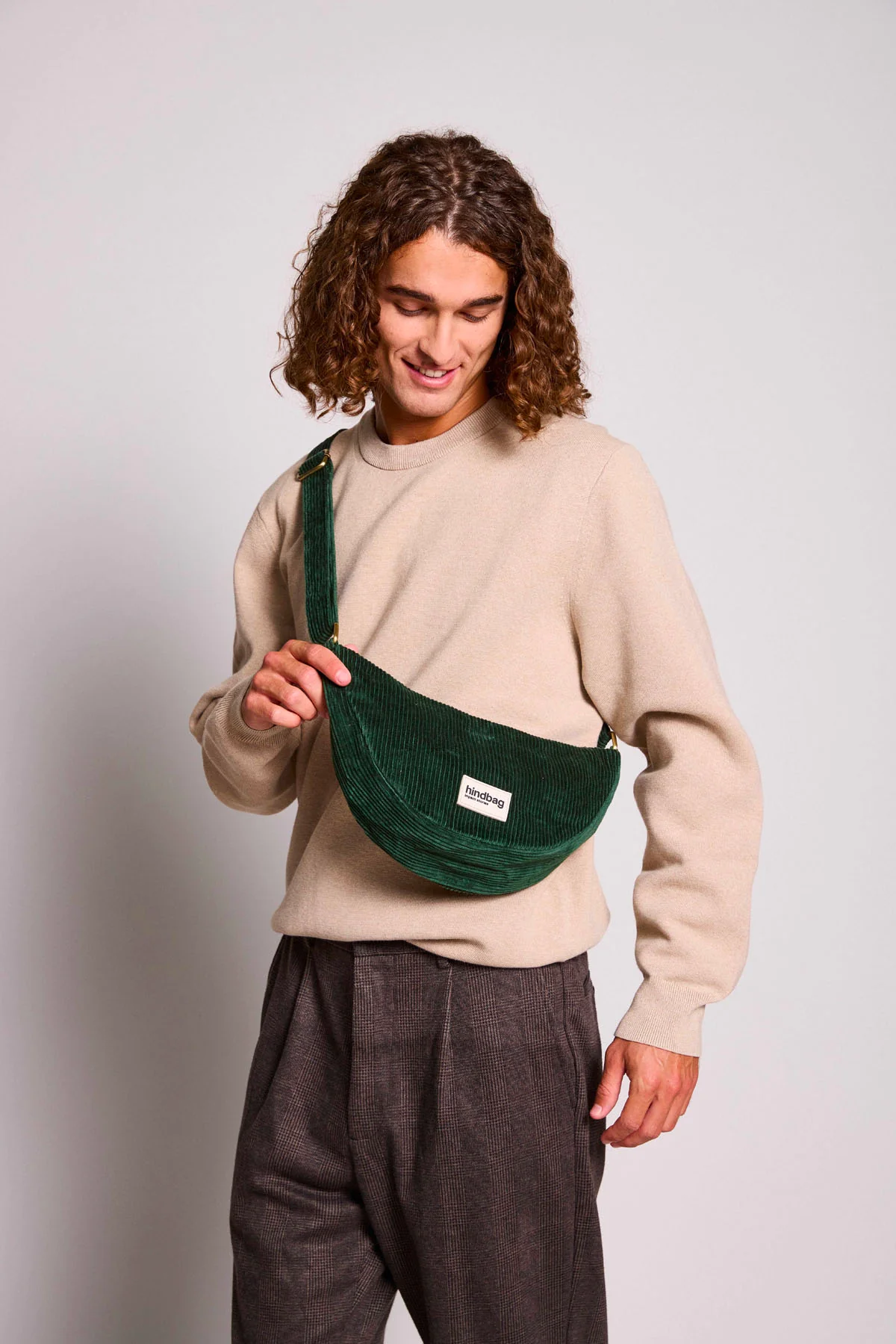 Sac banane Andrea Velours Sapin