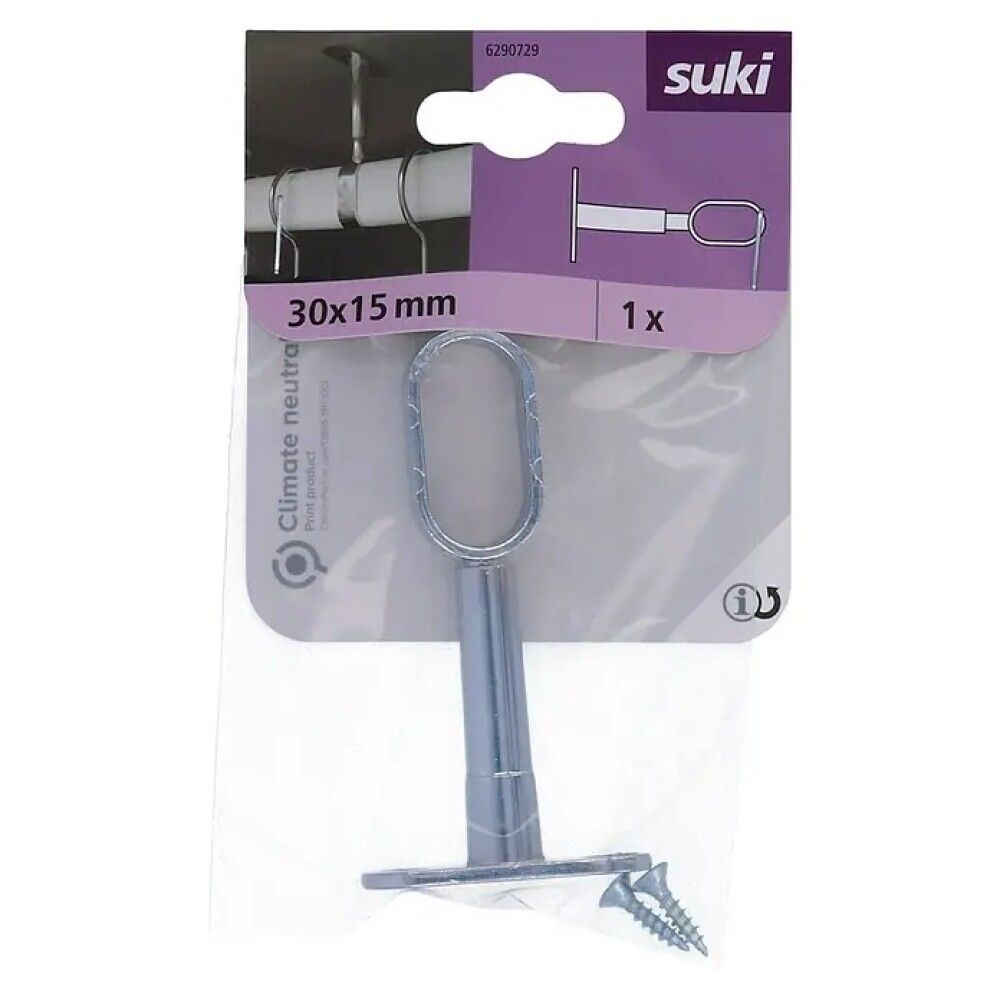 HOLDER FOR GARDEROBESTANG SUKI SKAP 15MM