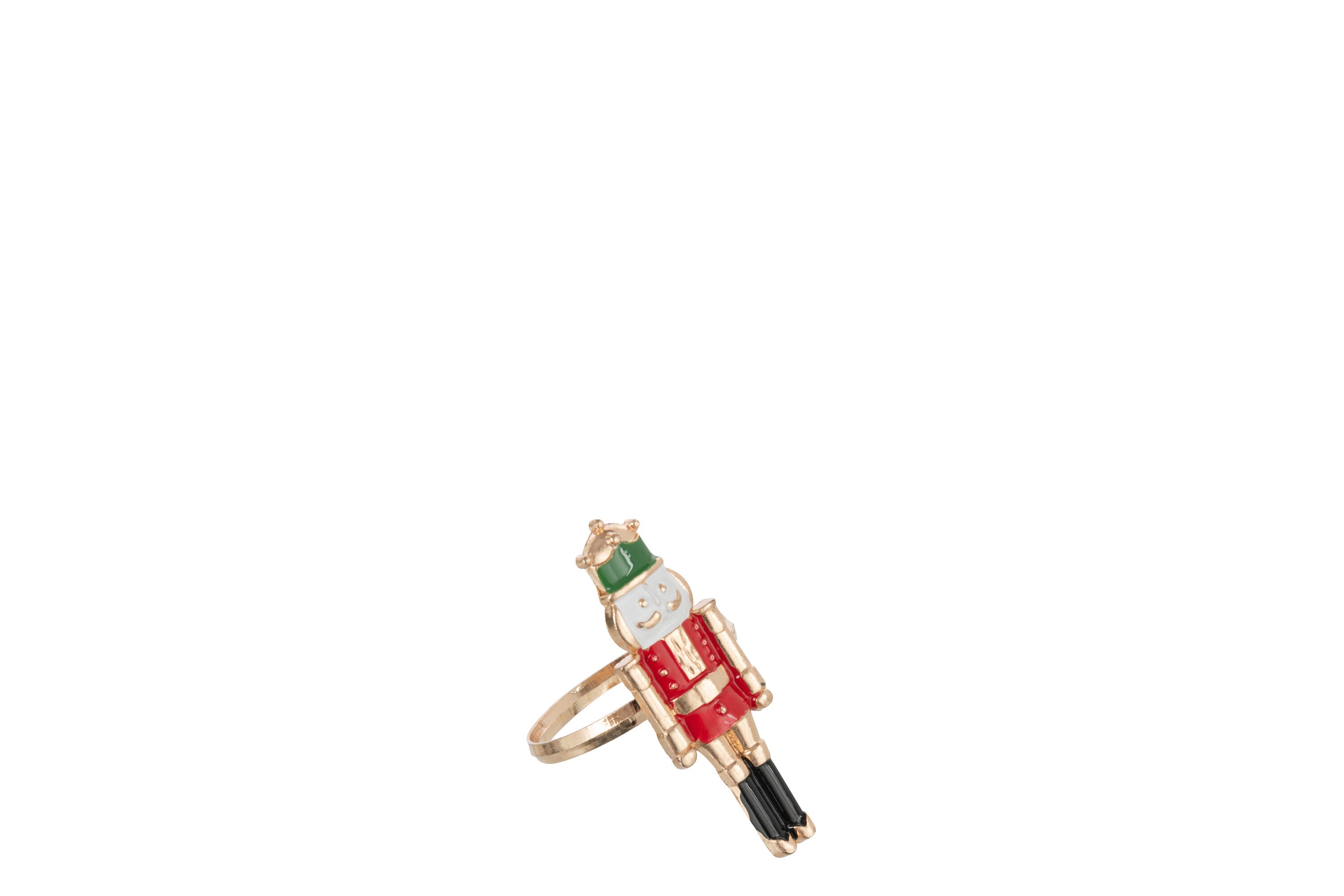 J-Line servetring Notenkraker - ijzer - rood groen - doos va