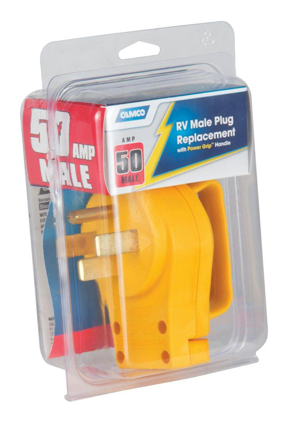CAMCO 55252 50-Amp 125-250V/12500W Power Grip Replacement Male Plug