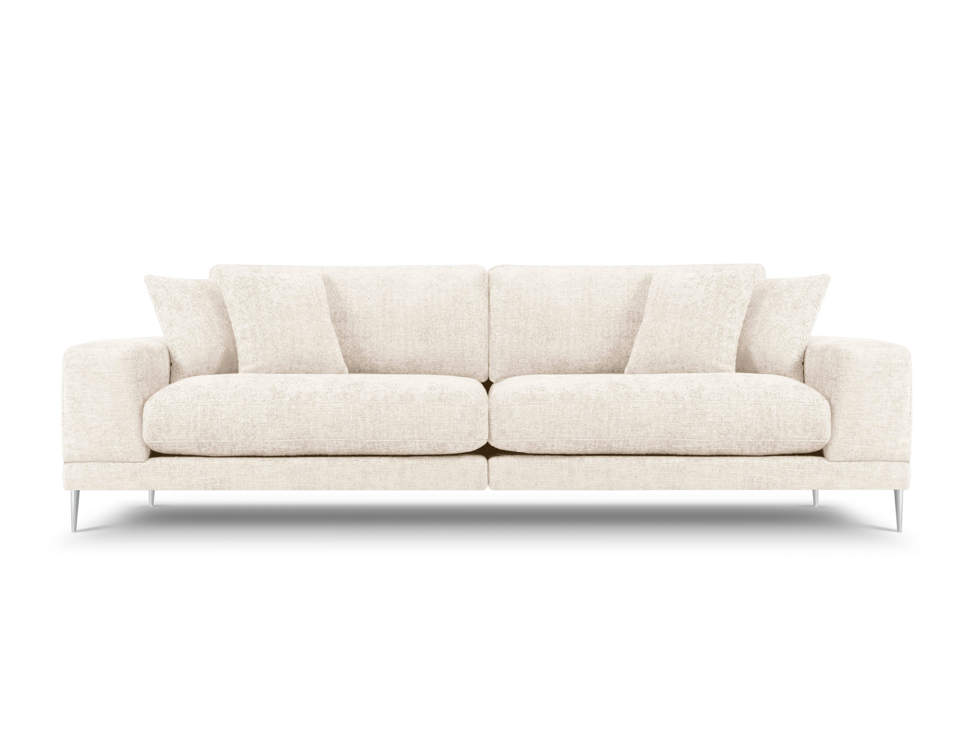 JOG - Canapé 4 places en tissu structuré beige