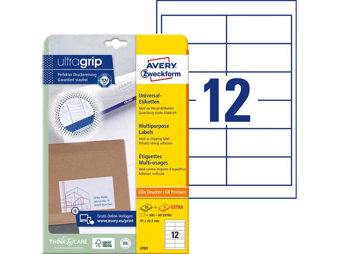 Etiketten 25er-Set Universal-Etiketten
