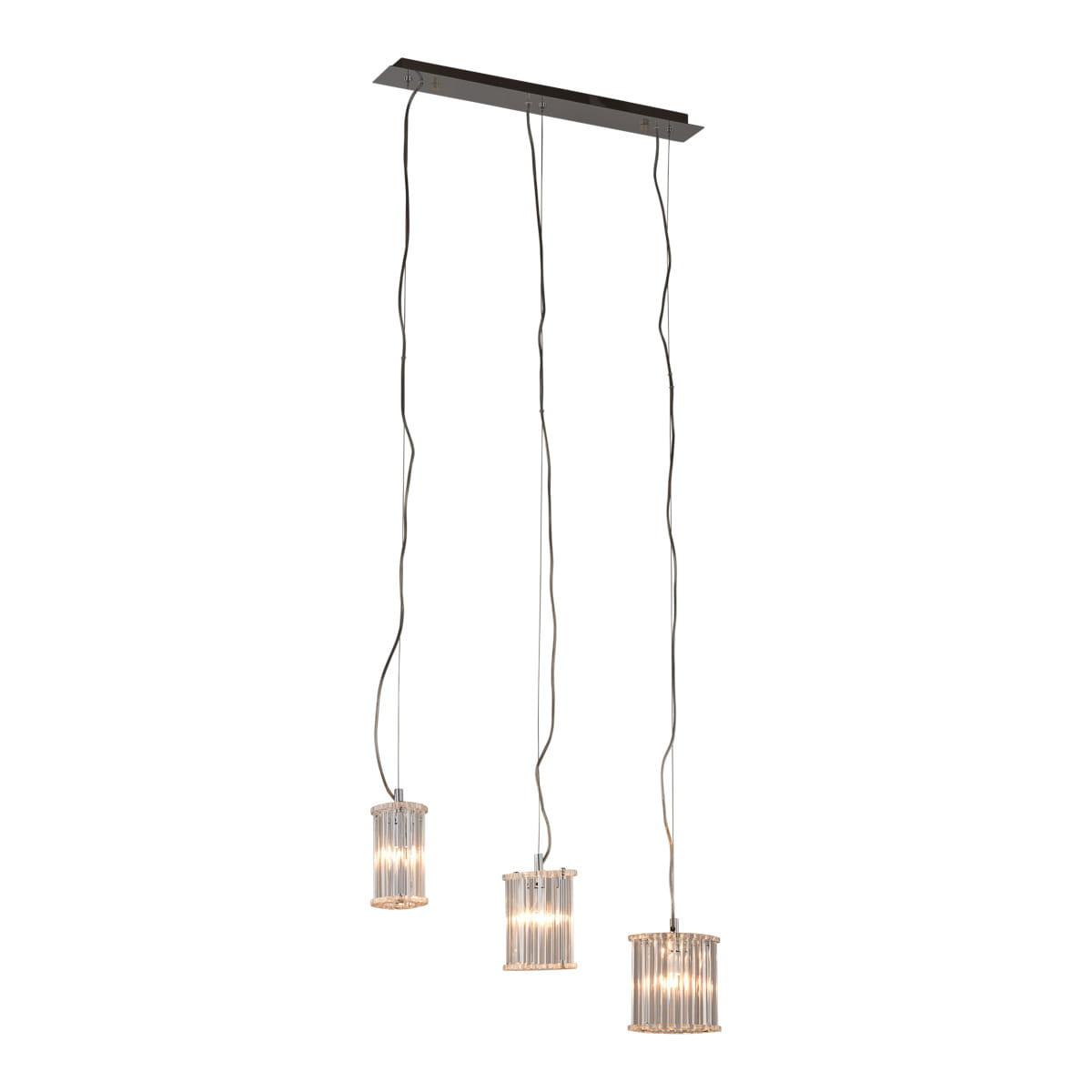 Lampa wisząca chromowana czarna-przezroczysty Crystal 3xG9x40W Italux