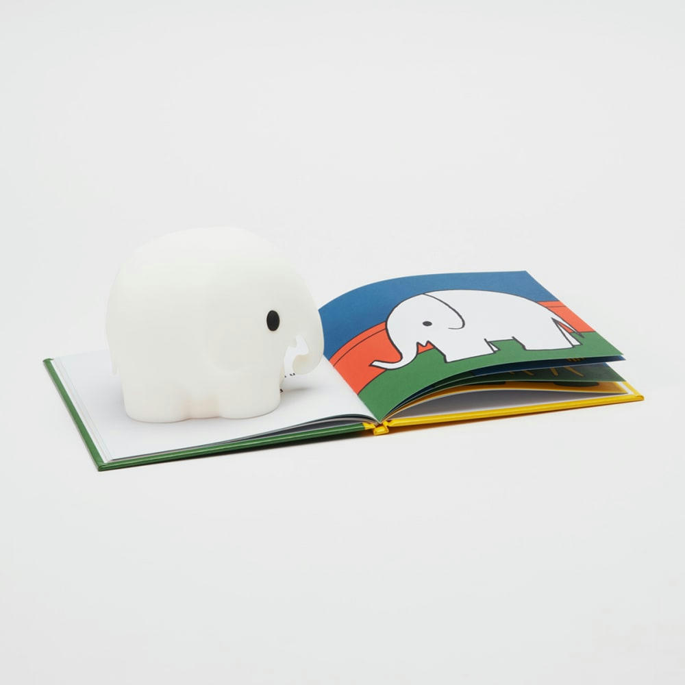 BUNDLE OF LIGHT - Veilleuse éléphant silicone mou blanc h12cm