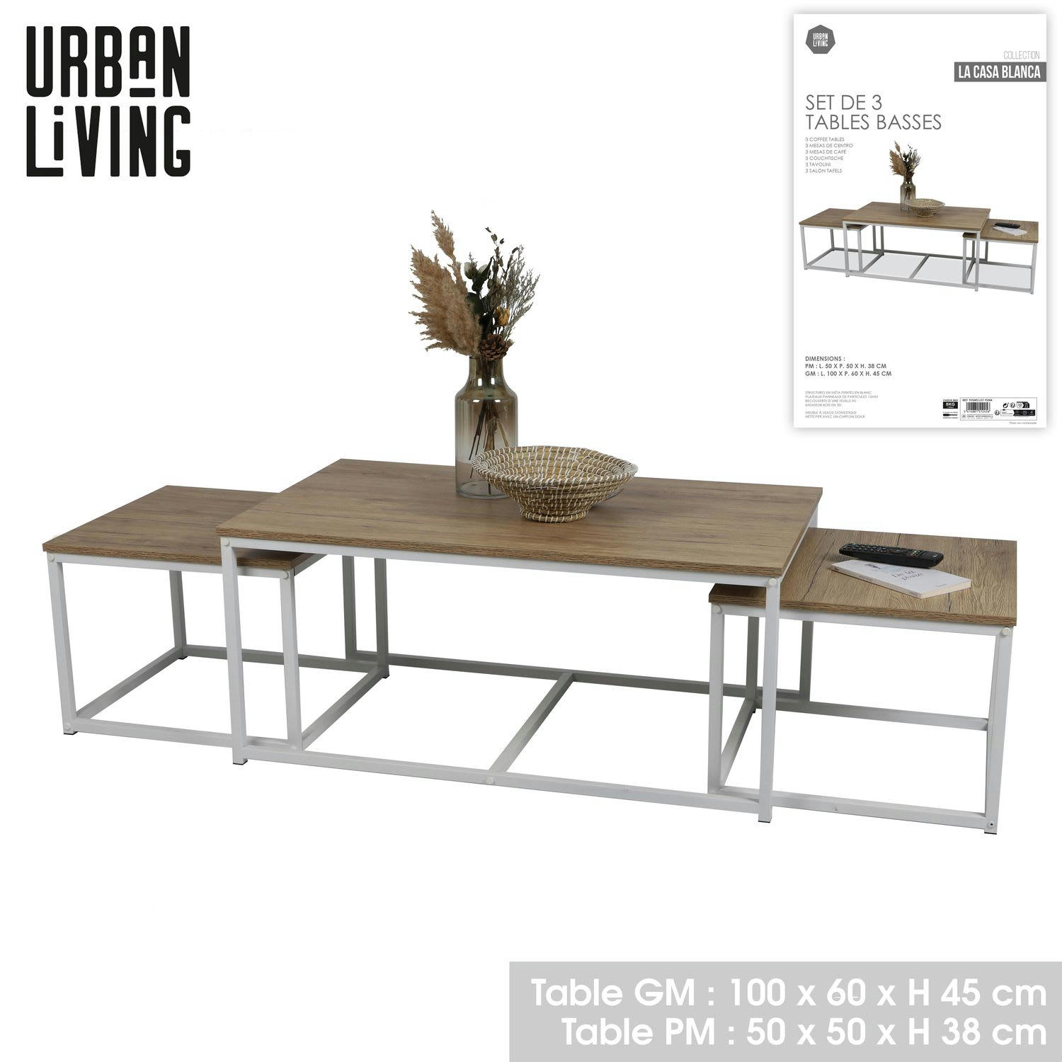 - Trio de tables basses marron