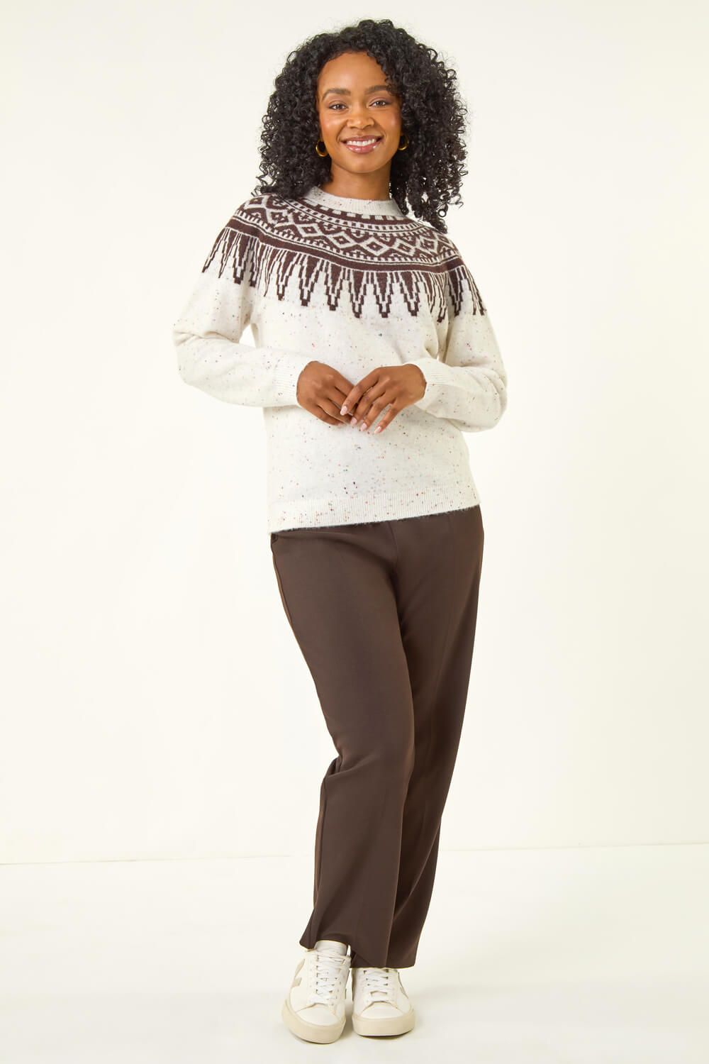 Roman Petite Neppy Fairisle Knit Jumper