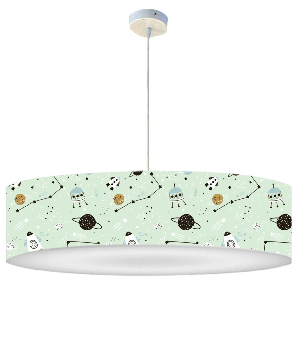 ENFANT - Suspension Enfant Planète Vert Pastel D: 50 x H: 25