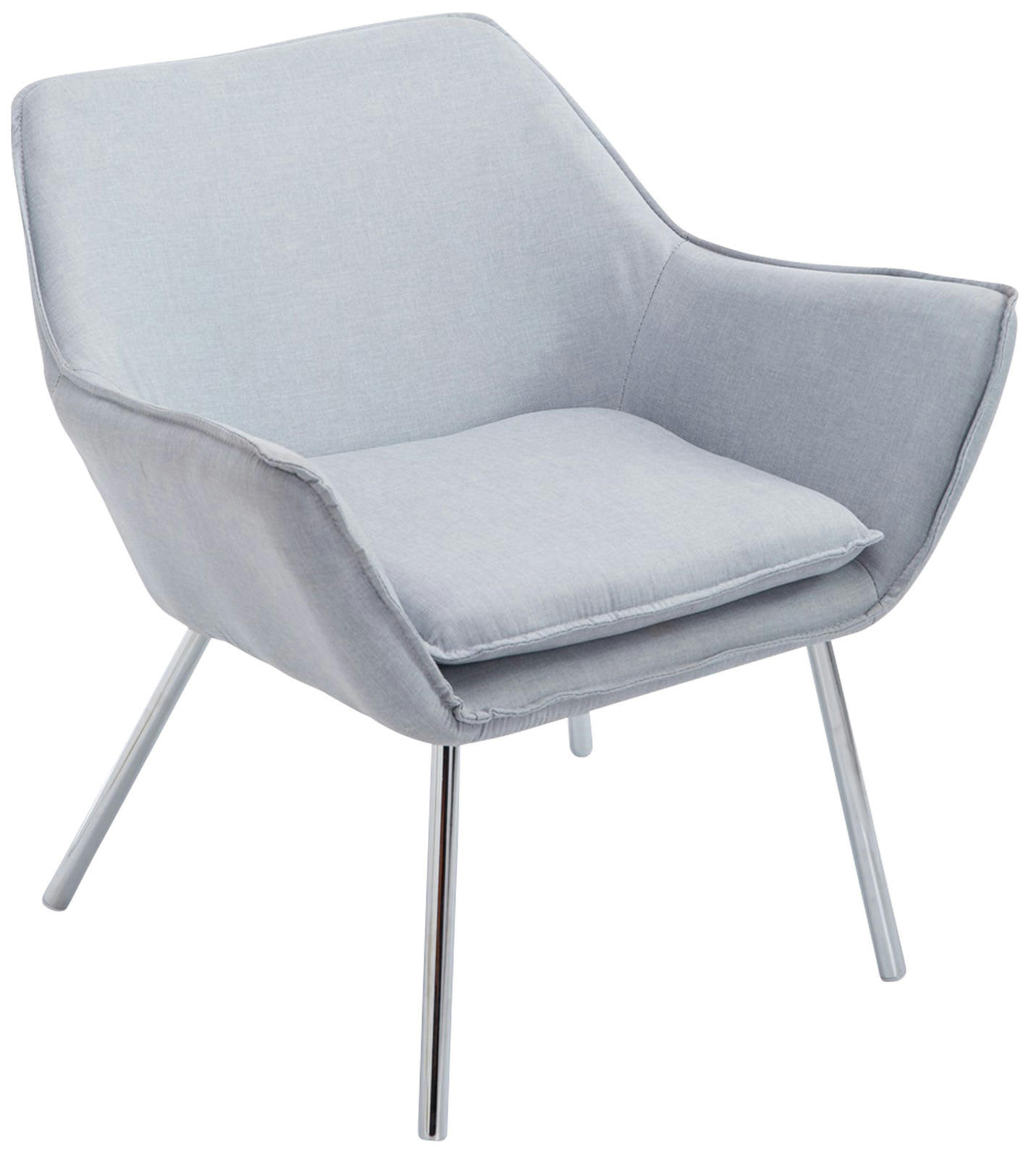 CARACAS - Fauteuil lounge avec accoudoirs assise en tissu Gris