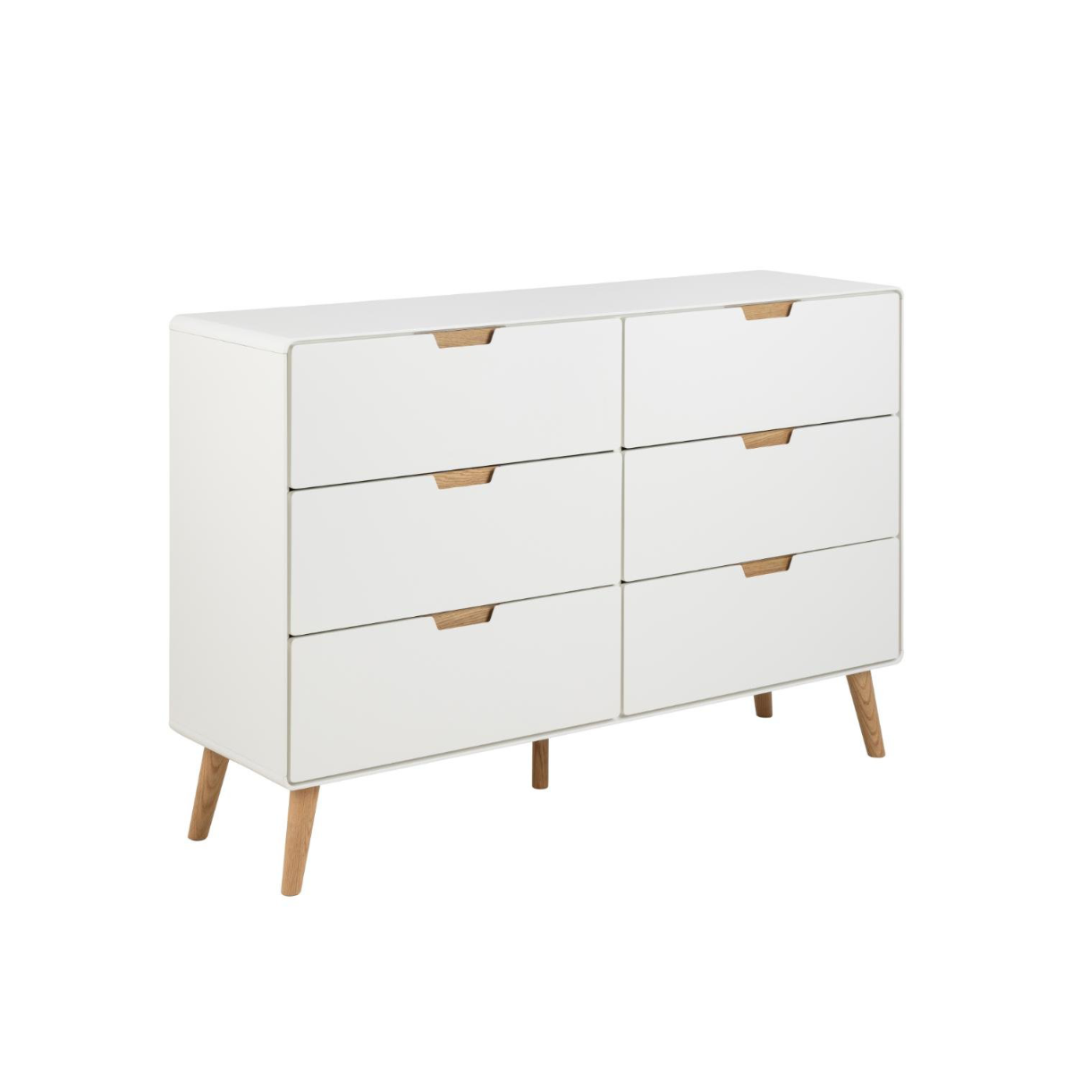 Rebellenclub Kast Caicos - 135 x 40 cm - Wit Met Eiken