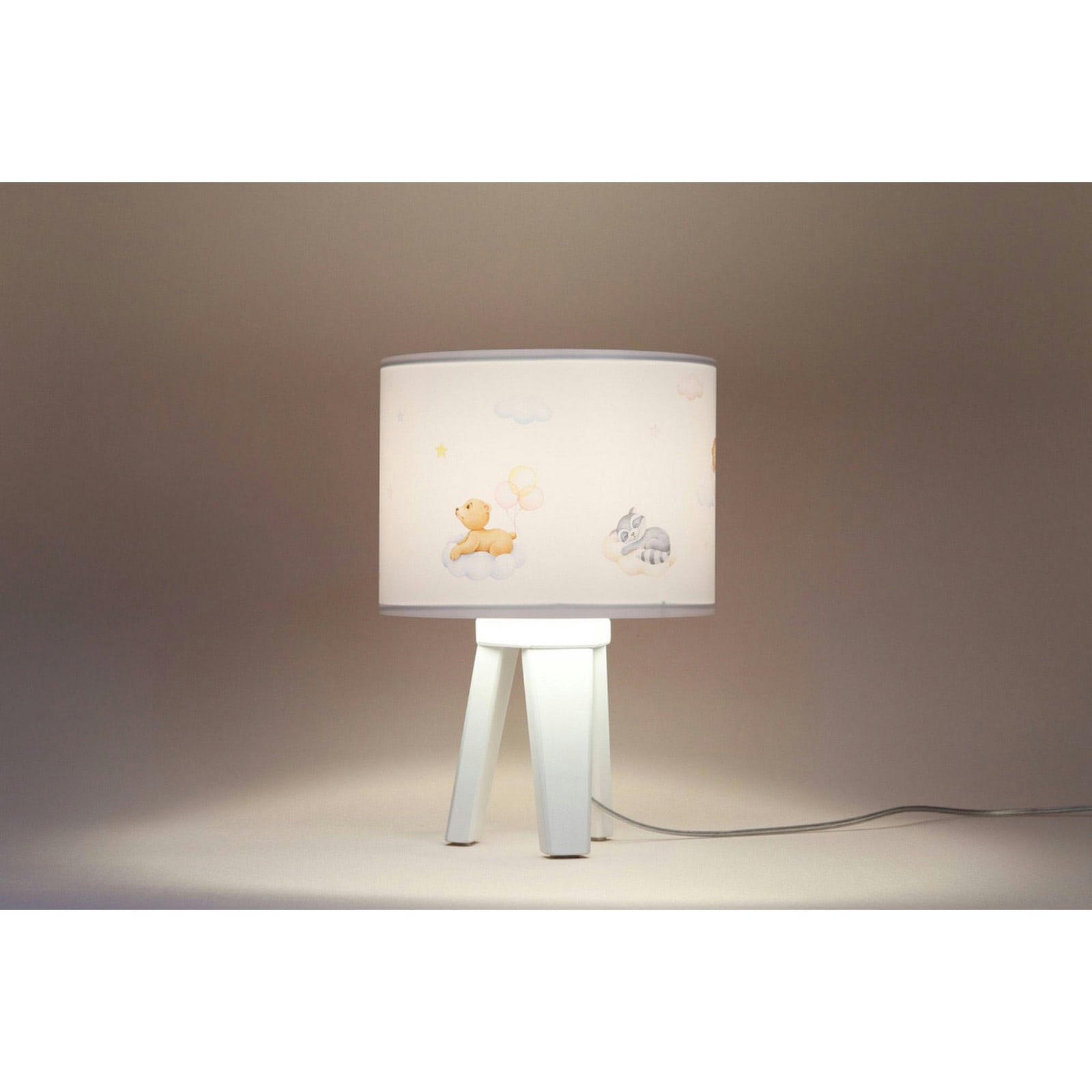 SWEET DREAM - Lampe de chevet enfant Tissu Blanc 22,5x22,5x33 cm