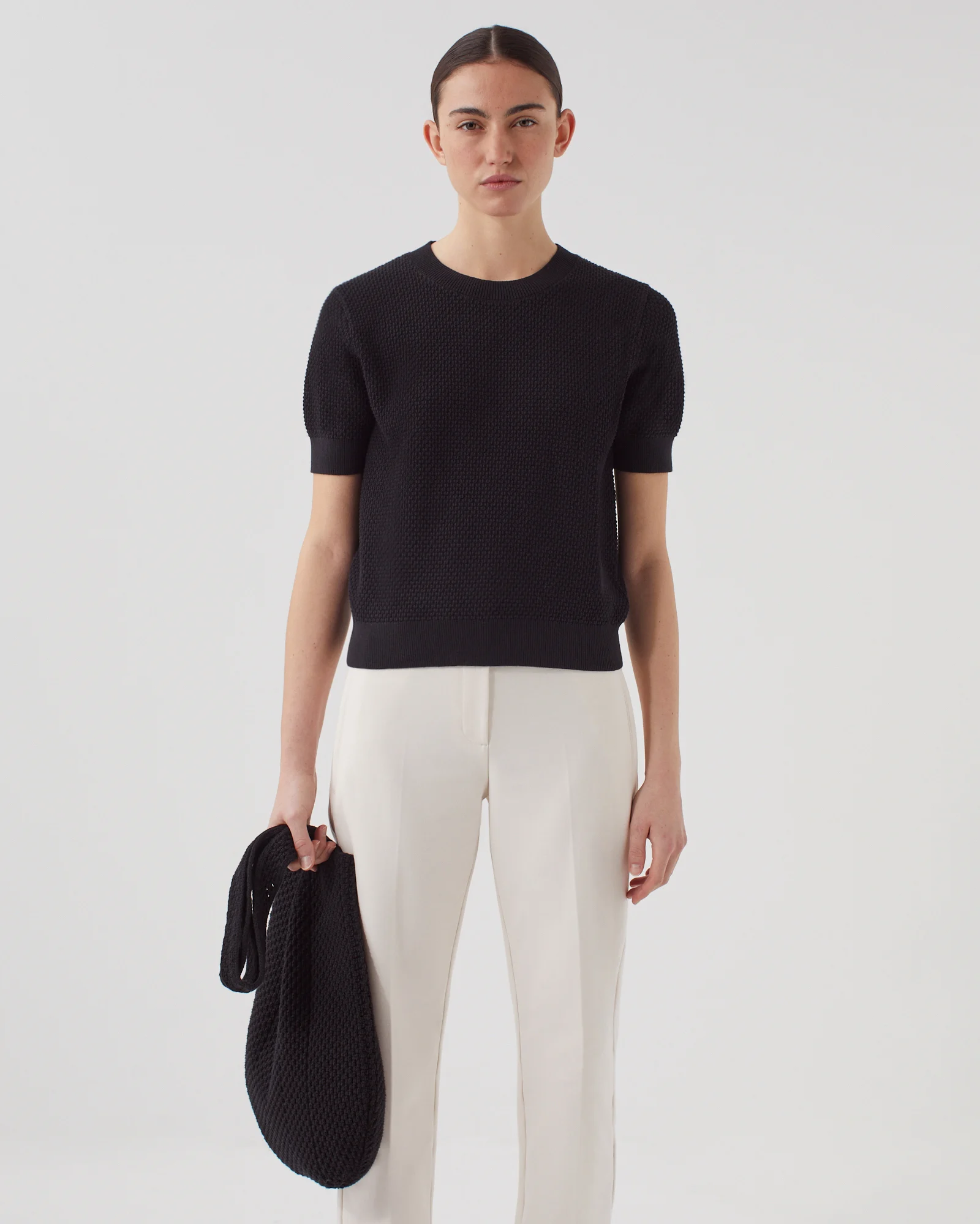 Pull à manches courtes en coton