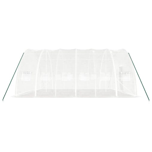 NNEVL Greenhouse with Steel Frame White 36 m&sup2; 6x6x2.85 m