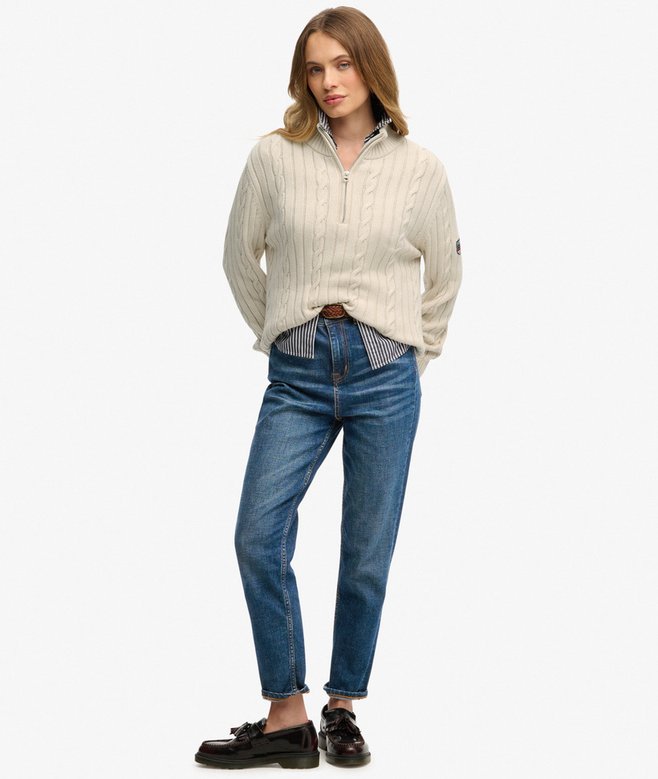 Cable Half Zip Knit